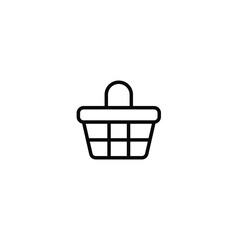 Shopping basket icon. Simple line style for web template and app. Shop, cart, bag, store, online, purchase, buy, retail, vector illustration design on white background. EPS 10