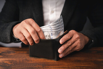 Business executive in formal suit Collecting money that is a bribe Derived from Bad business people...