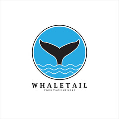 whale tail vintage logo vector illustration design