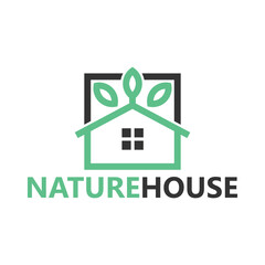 Nature house logo template design