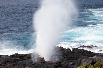 View of a blowhole from the Galapagos Islands