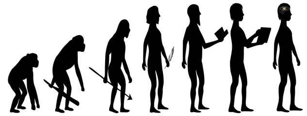Silhouette evolution from monkey to Cyberman