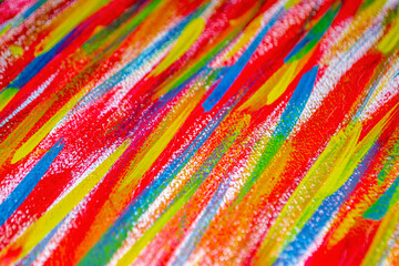 Bright and variegated multicolored background of brush strokes