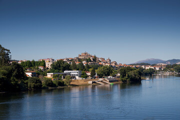 Fototapeta na wymiar Views of the River Minho from the International Bridge of Tui, Valenca do Minho, Portugal