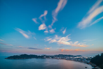 Cheung Chau island at sunset moment