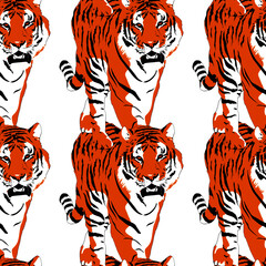 pattern design of bengal tiger vector	