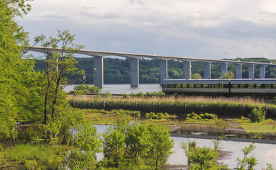 train under the bridge