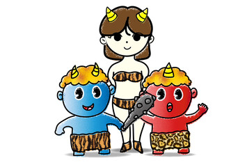 青鬼　赤鬼　鬼っ子　3人