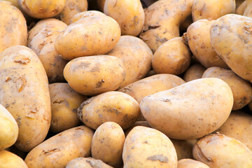 Potatoes for sale at a market stall