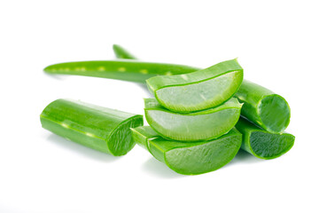 Isolated fresh aloe vera on white background