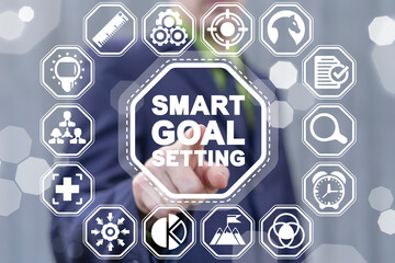 Business success concept of smart goal setting. Effective goals settings system.
