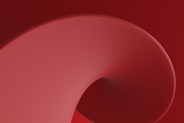 Red abstract computer generated 3D distorted wave shape