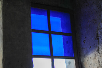 old blue window