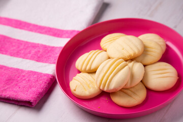 Condensed milk cookies to bake with kids.