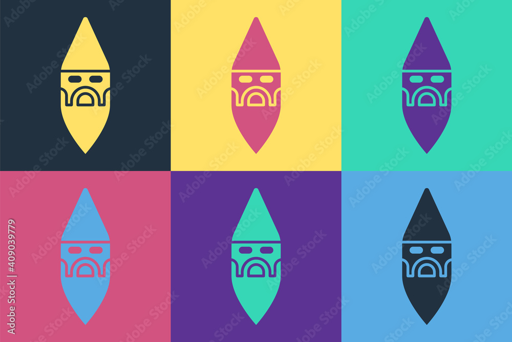 Wall mural Pop art Wizard warlock icon isolated on color background. Vector.