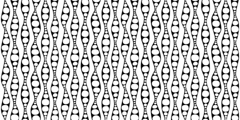 Seamless geometric pattern with waves and bubbles