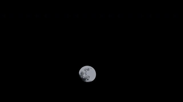  white full moon night dark black sky time lapse