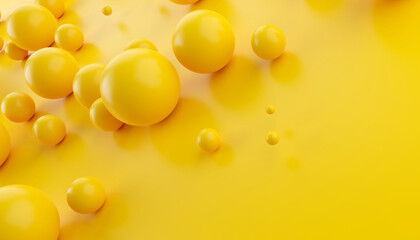 yellow abstract background for graphic design,beautiful background with circles.3d illustration