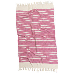 Beach fashion Turkish towels isolated cutout on white background with striped patterns
