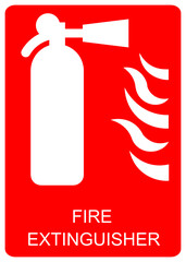 Fire extinguisher vector sign isolated on white background