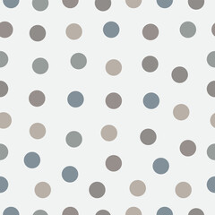 Circles in different shades of grey, dots, polka dot, seamless pattern, vector