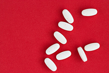 close-up of magnesium optimizer pills, with negative space. dietary concept. dietary supplement...