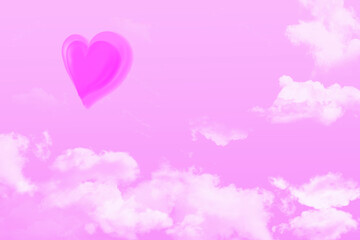 Fototapeta na wymiar Sweet Valentine’s Day. Pink background and pink heart.