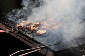 meat on fire