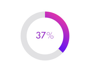 37 percent pie chart. Circle diagram business illustration, Percentage vector infographics