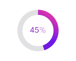 45 percent pie chart. Circle diagram business illustration, Percentage vector infographics