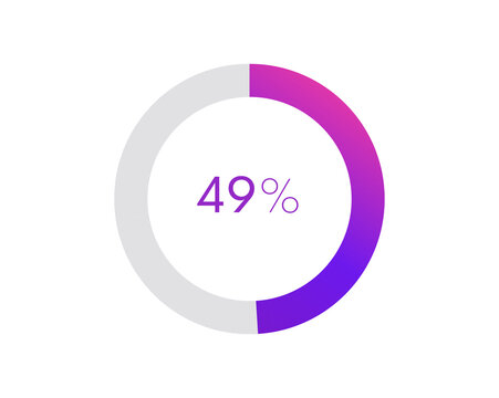 49 percent pie chart. Circle diagram business illustration, Percentage vector infographics