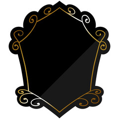 エンブレムフレーム　ブラック＆ゴールド