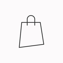 Shopping Bag Icon line isolated on White Background.
