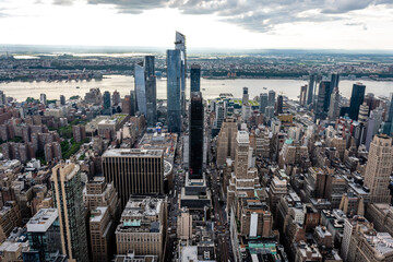 New York City. Wonderful panoramic aerial view of Manhattan Midtown Skyscrapers