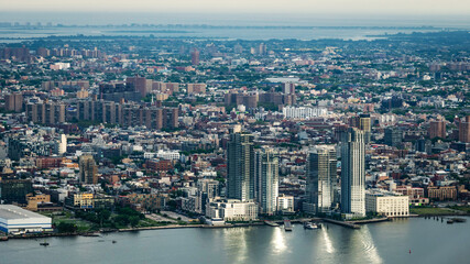 Fototapeta na wymiar New York City. Wonderful panoramic aerial view of Manhattan Midtown Skyscrapers