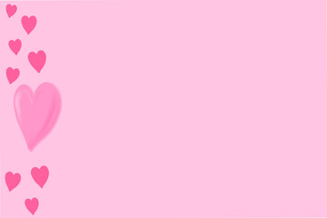 Sweet Valentine’s Day. Pink background and pink heart.