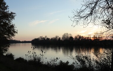 Coucher de soleil sur la Saône