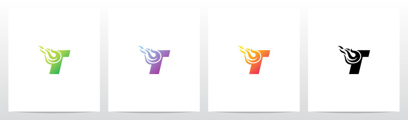 Meteor Comet On Letter Logo Design T © recehan