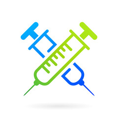 Obraz premium injection vaccine symbol, vaccination logo