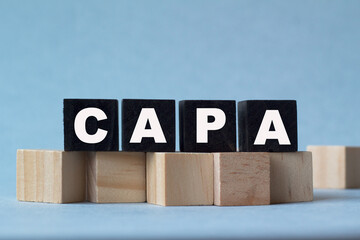 CAPA. Office workplace with supplies and reports. You can use in business, marketing and other concepts. Messege of the day