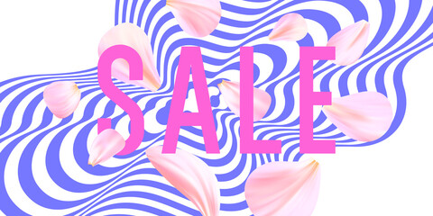 Leaves flying in the air. Vector soft background Sale and discount.