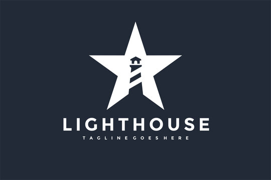 lighthouse and star logo
