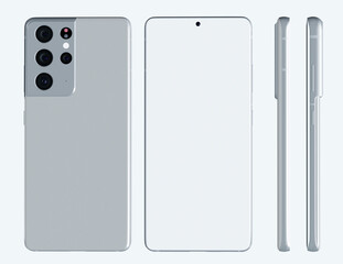 3d render of a smartphone on a white background