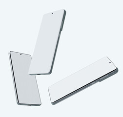 3d render of a smartphone on a white background