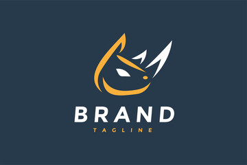 simple rhino head logo