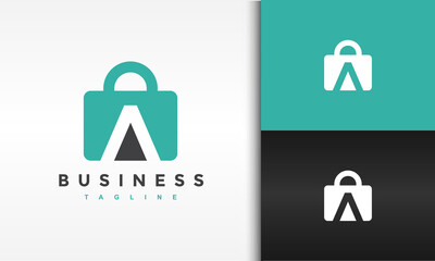 initial A suitcase logo