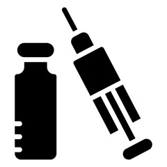 Obraz premium Syringe with ampoule, trendy design of injection