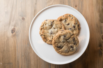 chocolate chip cookies on a plate