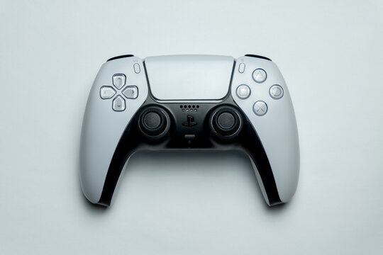 Next-Gen Sony PlayStation 5 Dualsense Video Game Controller On White Background