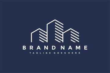 Fototapeta premium city building outline logo